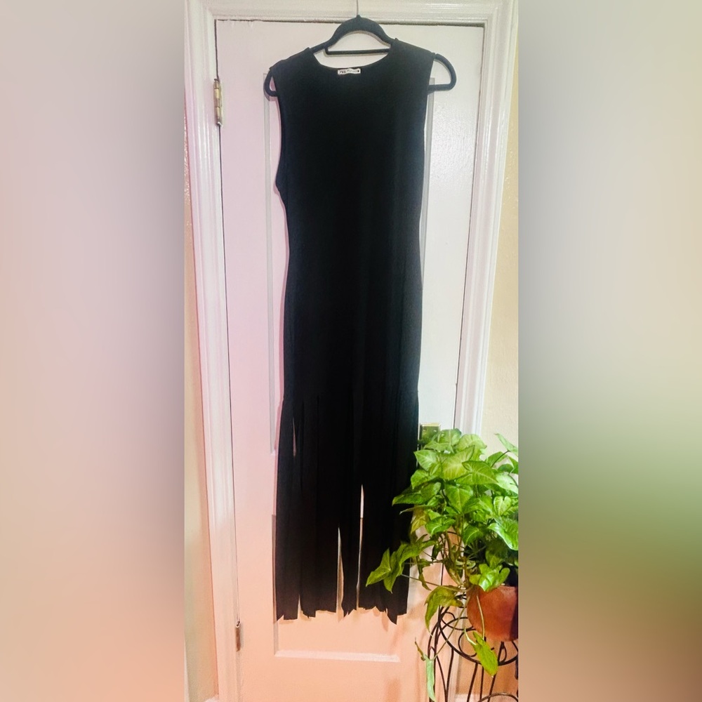 Zara Black Sleeveless Maxi Dress
